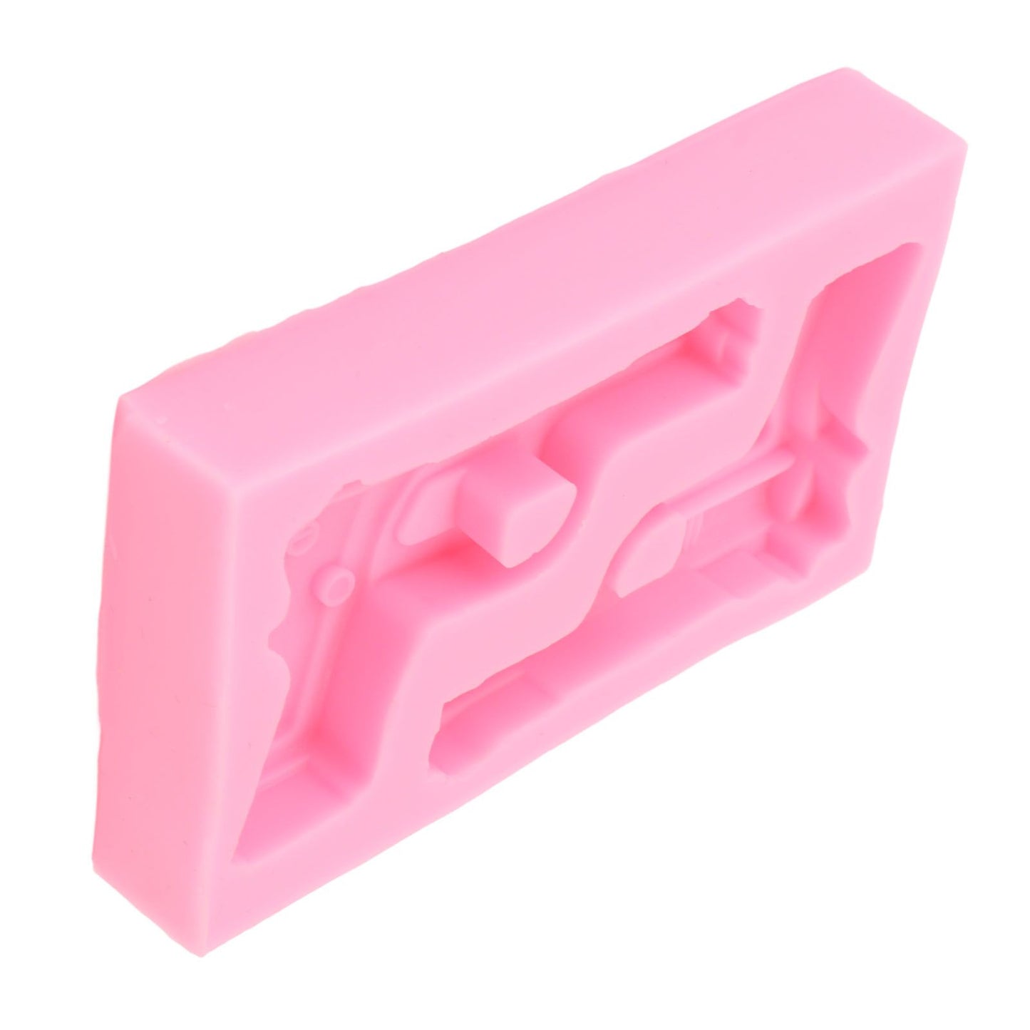3D Weapon Shape Silicone Molds Pistol Shaped Baking Molds for Making Cake Chocolate Candy Crafting Pink V1294-YM0523-3118220086611