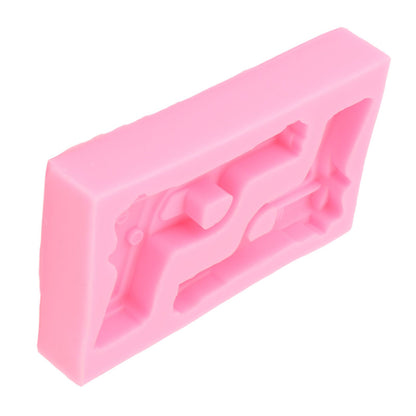 3D Weapon Shape Silicone Molds Pistol Shaped Baking Molds for Making Cake Chocolate Candy Crafting Pink V1294-YM0523-3118220086611