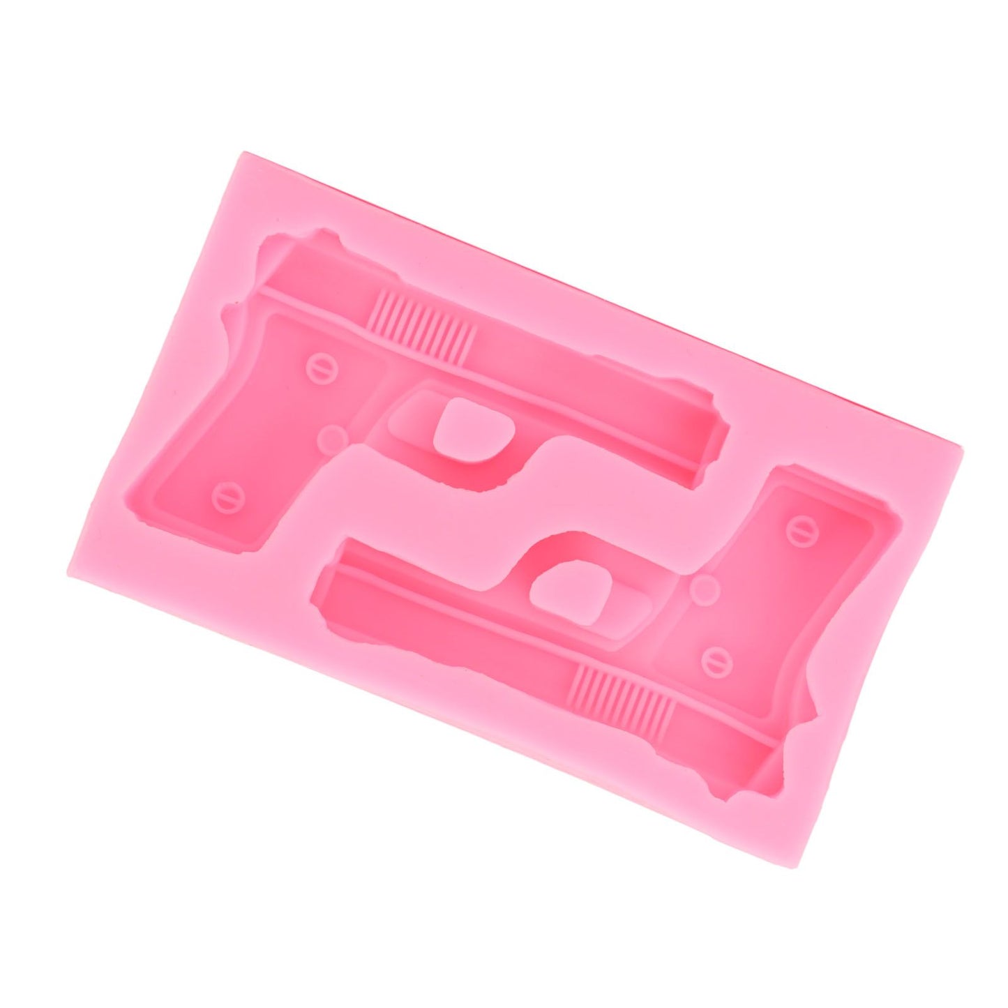 3D Weapon Shape Silicone Molds Pistol Shaped Baking Molds for Making Cake Chocolate Candy Crafting Pink V1294-YM0523-3118220086611