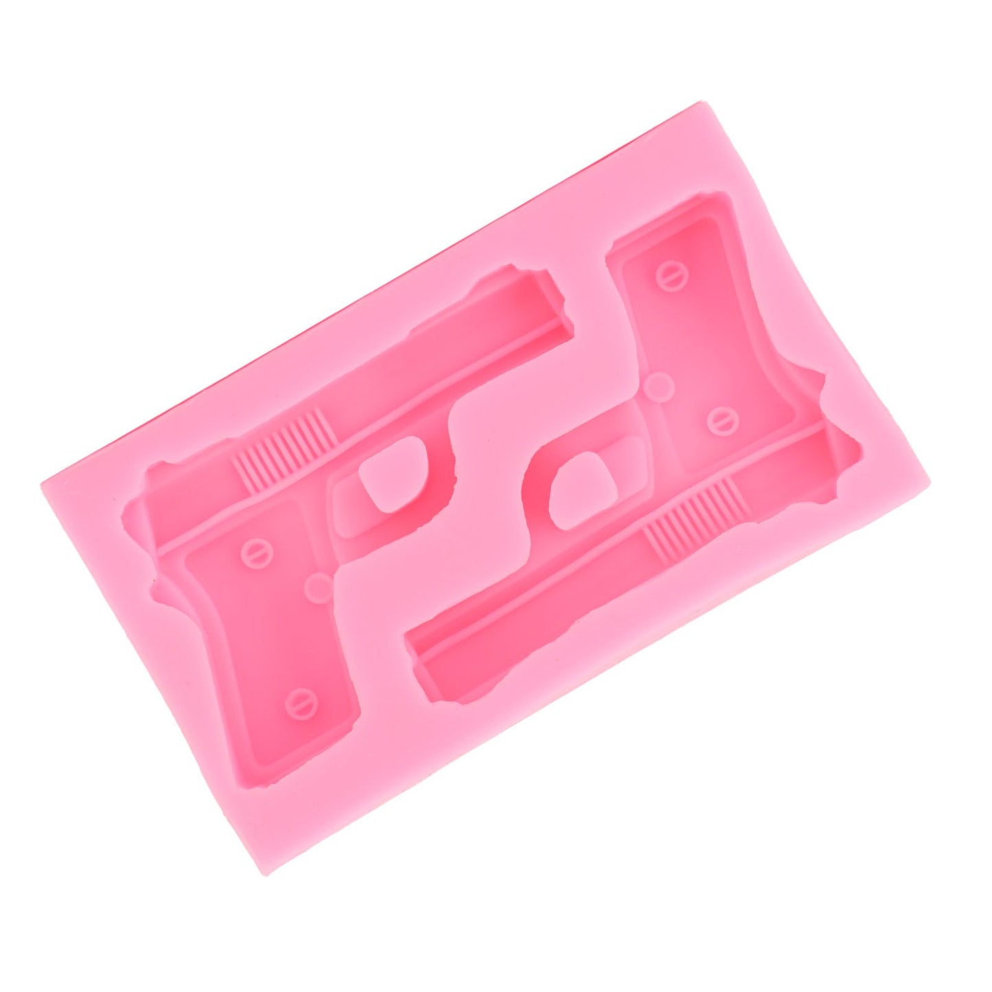 3D Weapon Shape Silicone Molds Pistol Shaped Baking Molds for Making Cake Chocolate Candy Crafting Pink V1294-YM0523-3118220086611