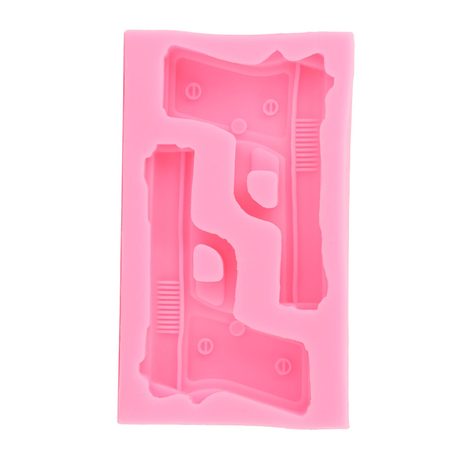 3D Weapon Shape Silicone Molds Pistol Shaped Baking Molds for Making Cake Chocolate Candy Crafting Pink V1294-YM0523-3118220086611
