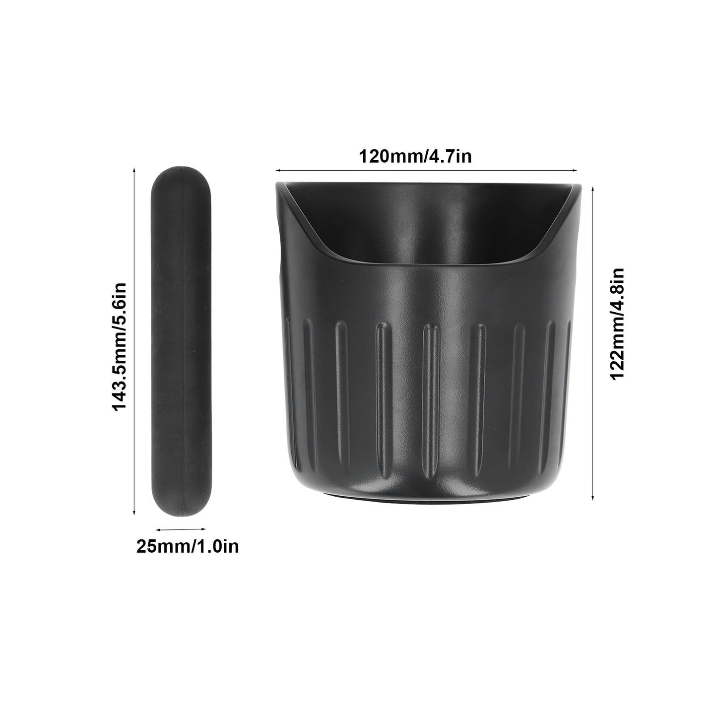 Coffee Grounds Bucket Portable ABS Coffee Knock Box with Skid Resistance Rubber Mat for Home Cafe Bar V1294-YM0523-3118220089211