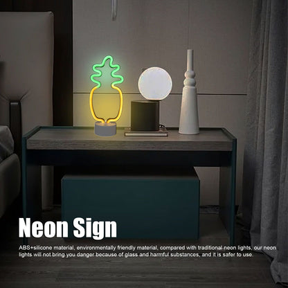 Neon Night Light Battery Powered Removable Base 20000 Hours Lamp Life Green Warm Light for Home V1294-YM0523-3119210181111