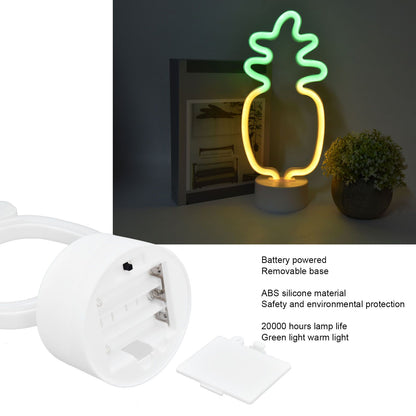 Neon Night Light Battery Powered Removable Base 20000 Hours Lamp Life Green Warm Light for Home V1294-YM0523-3119210181111