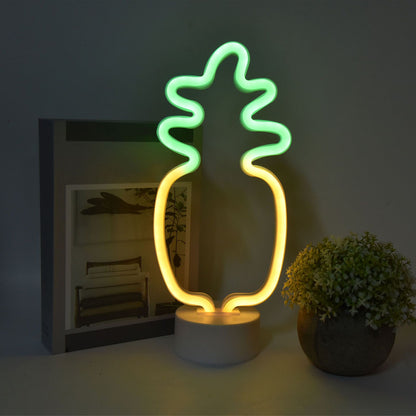 Neon Night Light Battery Powered Removable Base 20000 Hours Lamp Life Green Warm Light for Home V1294-YM0523-3119210181111