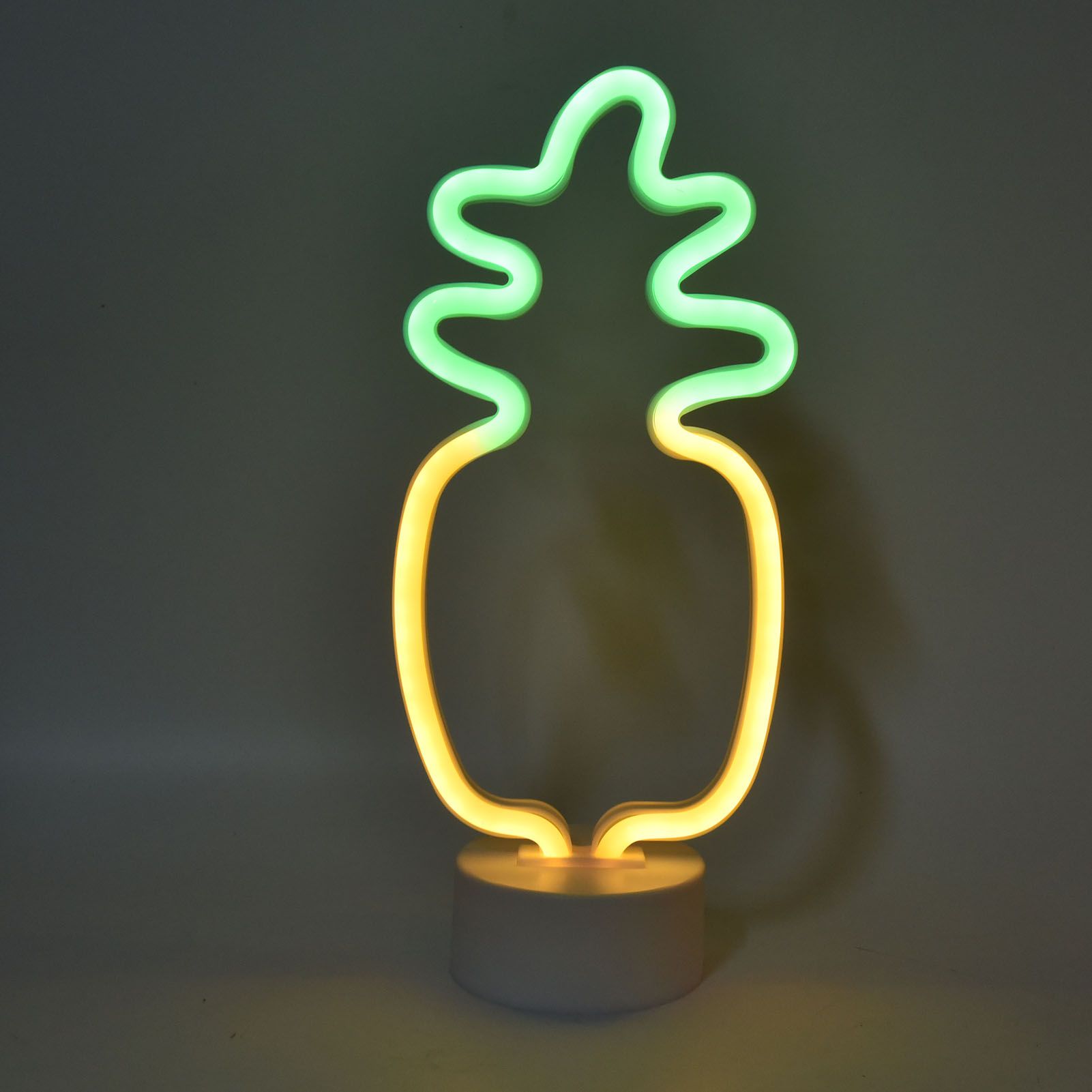 Neon Night Light Battery Powered Removable Base 20000 Hours Lamp Life Green Warm Light for Home V1294-YM0523-3119210181111