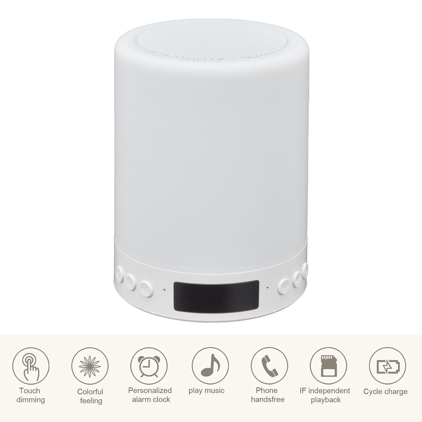 Night Light Bluetooth Speaker Portable Wireless Colorful Pattern 3 Speed Dimming Bedside Music Table Lamp V1294-YM0523-3119210184411