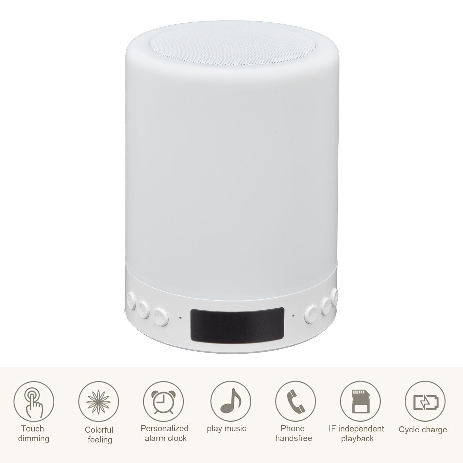 Night Light Bluetooth Speaker Portable Wireless Colorful Pattern 3 Speed Dimming Bedside Music Table Lamp V1294-YM0523-3119210184411