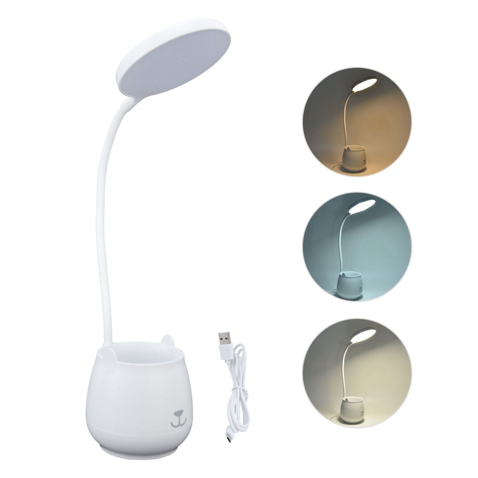 LED Desk Lamp Plastic Flexible Desk LED Light with Pen Holder for Table Lighting 5V V1294-YM0523-3119210184511
