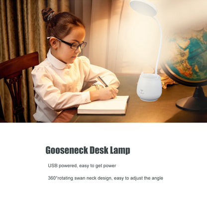 LED Desk Lamp Plastic Flexible Desk LED Light with Pen Holder for Table Lighting 5V V1294-YM0523-3119210184511