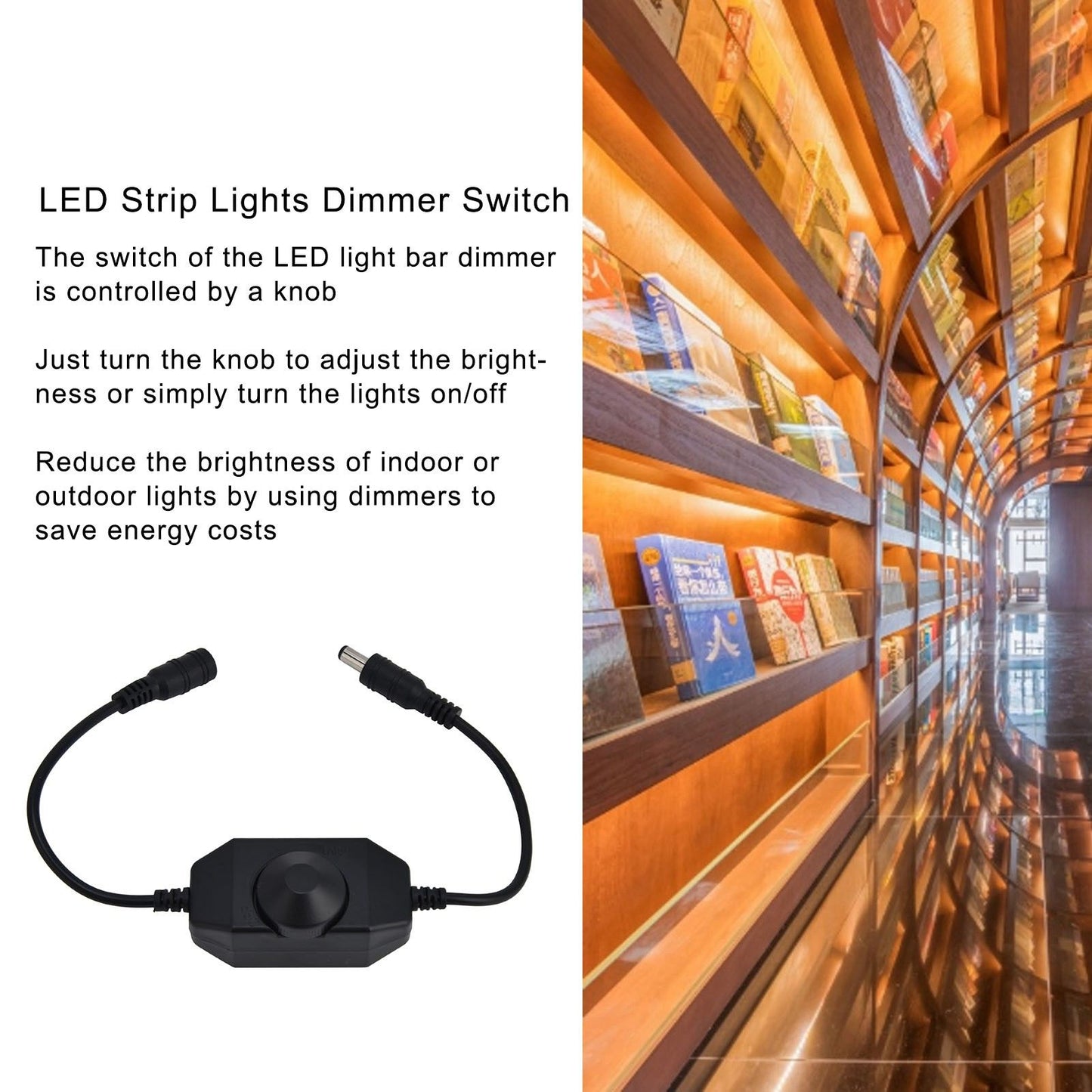 LED Strip Lights Dimmer Easy to Use Stepless Dimming Durable LED Rope Light Dimmer Switch V1294-YM0523-3119210192611