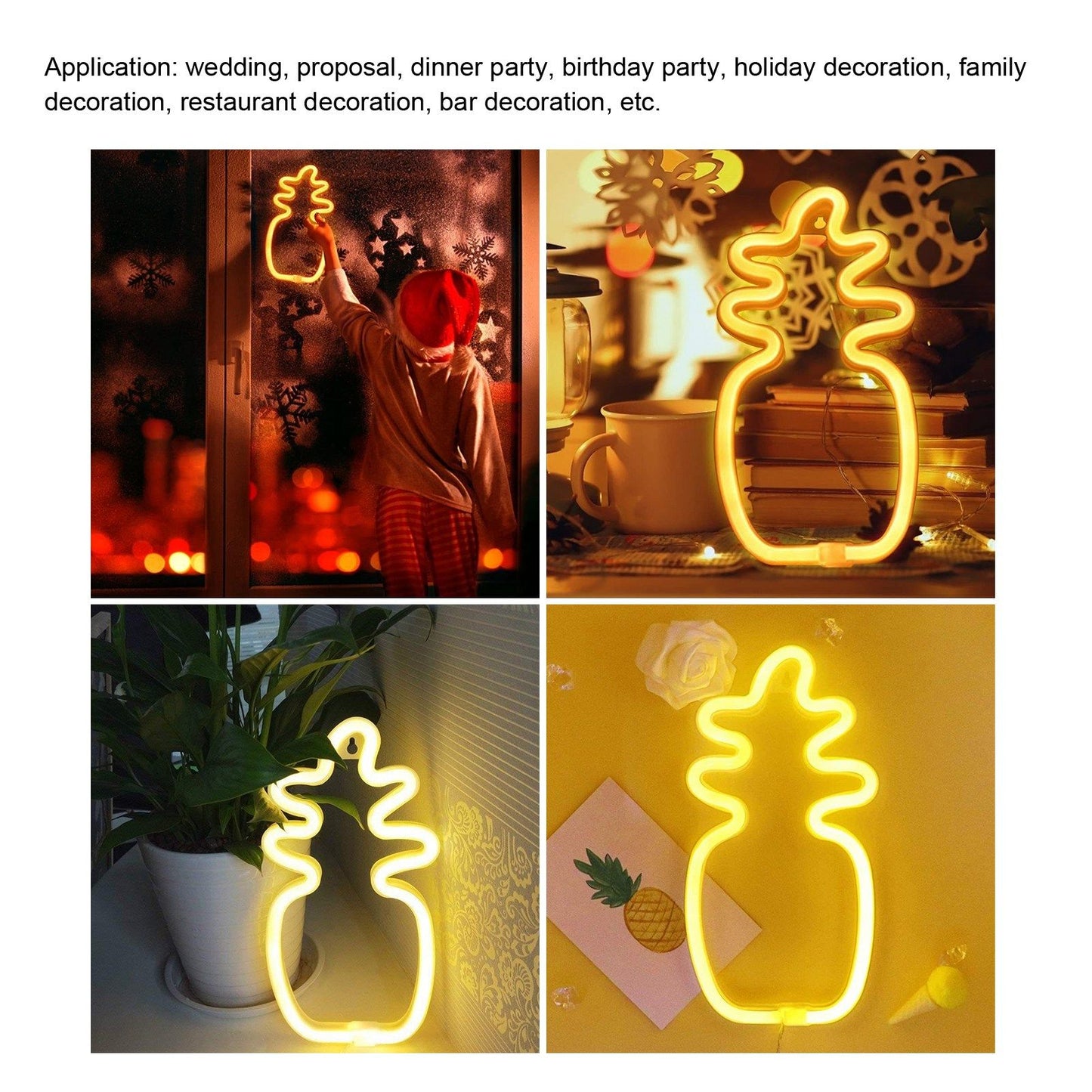 Pineapple Neon Light Waterproof Fruit LED Neon Signs for Party Holiday Decoration V1294-YM0523-3119210195811