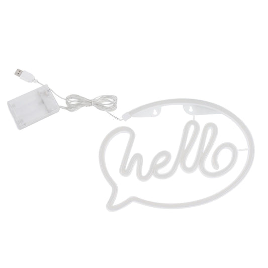 Neon Light USB Powered Battery Operated Hello LED Neon Sign for Restaurant Decoration Bar Decoration 5V V1294-YM0523-3119210195911