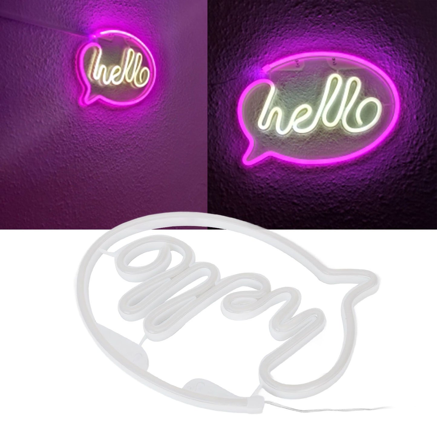 Neon Light USB Powered Battery Operated Hello LED Neon Sign for Restaurant Decoration Bar Decoration 5V V1294-YM0523-3119210195911