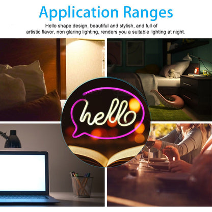 Neon Light USB Powered Battery Operated Hello LED Neon Sign for Restaurant Decoration Bar Decoration 5V V1294-YM0523-3119210195911