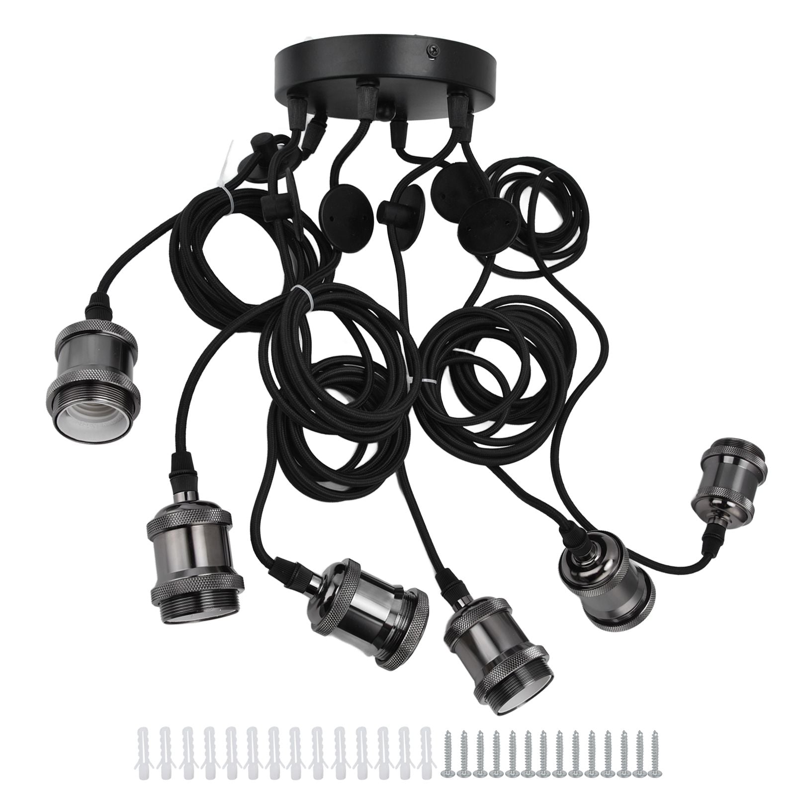 6 Arms Ajustable DIY Ceiling Spider Lamp Holder Retro Beautifully Classic Spider Pendent Lamps Holder V1294-YM0523-3119210197611