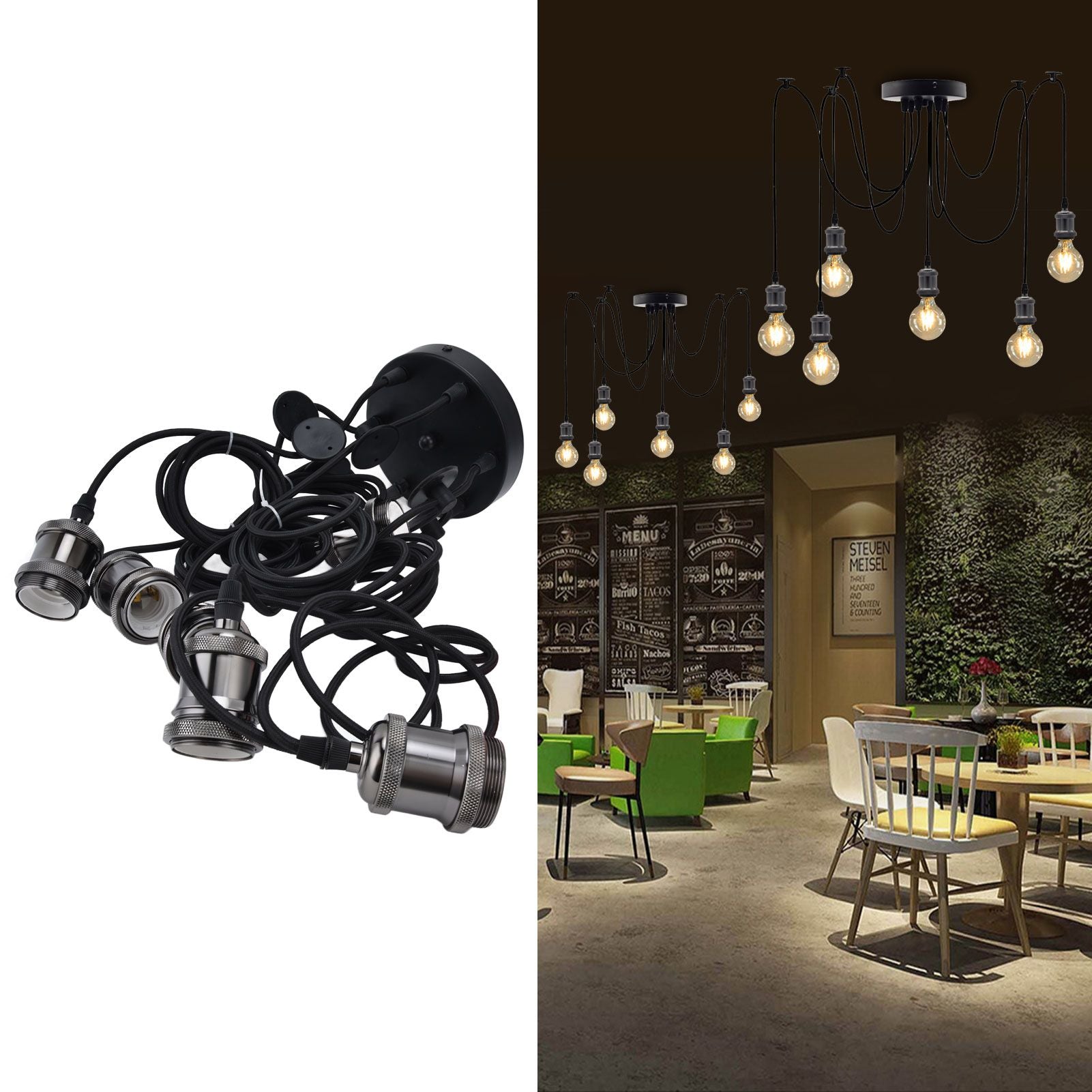 6 Arms Ajustable DIY Ceiling Spider Lamp Holder Retro Beautifully Classic Spider Pendent Lamps Holder V1294-YM0523-3119210197611