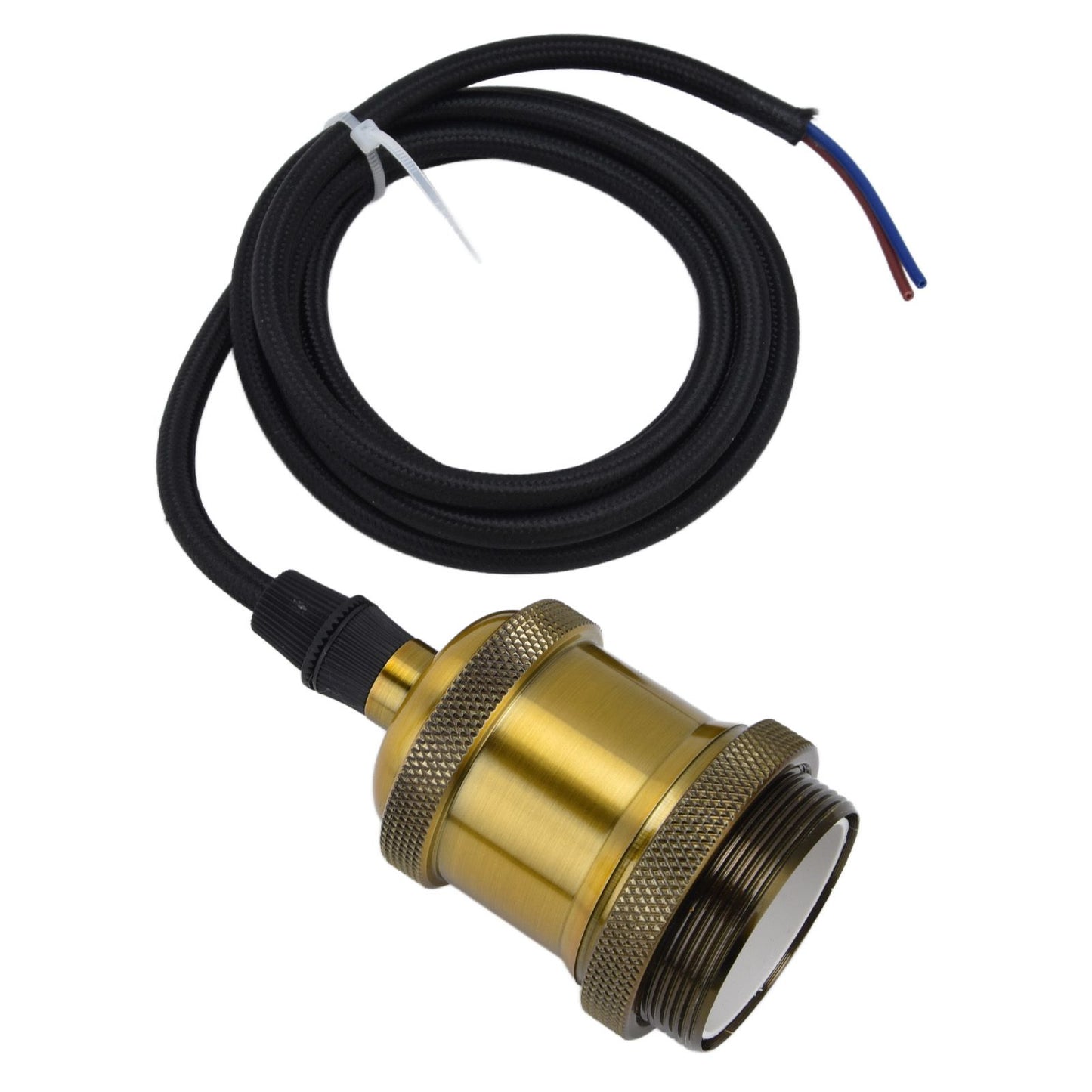 Retro Pendant Light Cord Kit Gold Hanging Plug In Lamp Socket Kit for DIY Light Fixtures V1294-YM0523-3119210201111