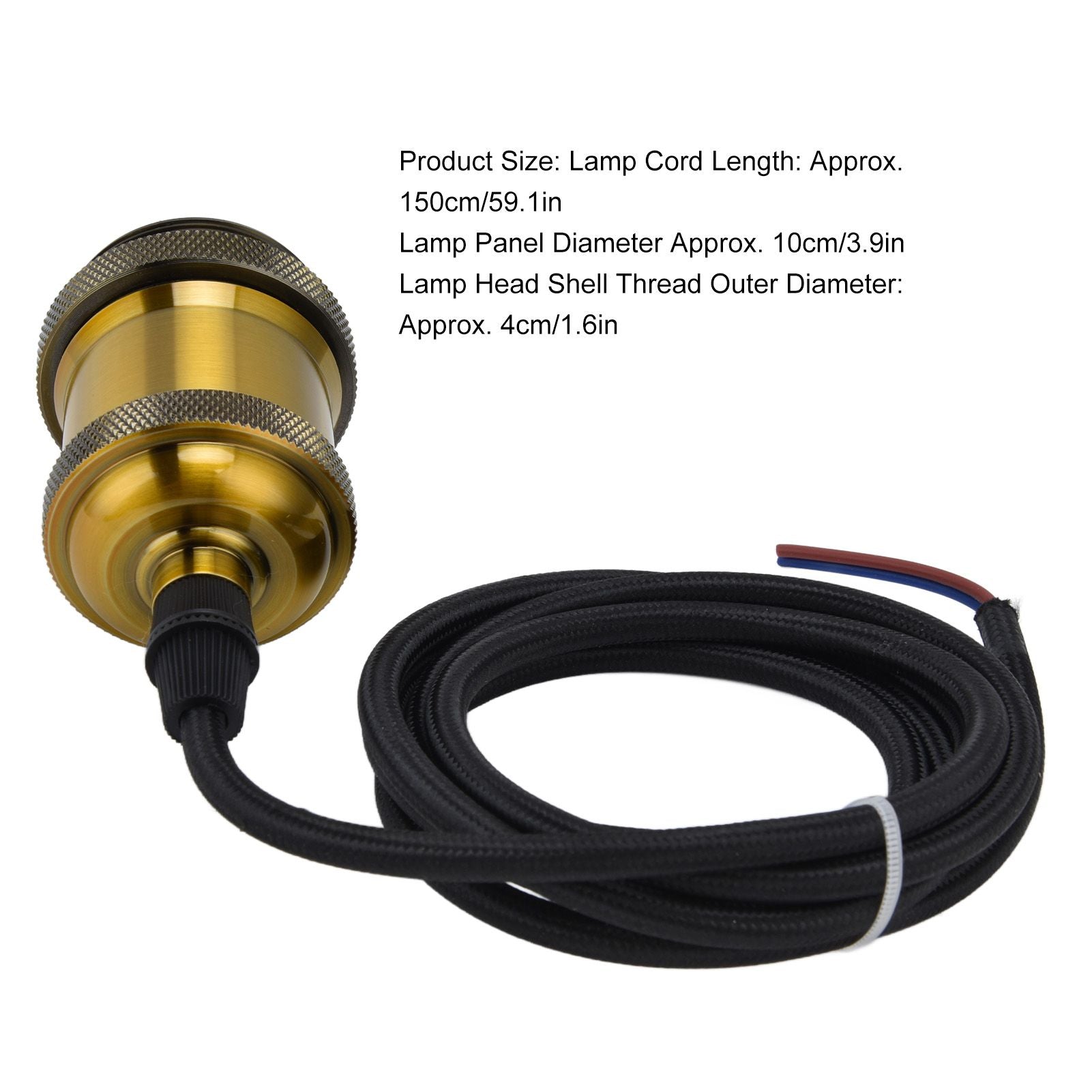 Retro Pendant Light Cord Kit Gold Hanging Plug In Lamp Socket Kit for DIY Light Fixtures V1294-YM0523-3119210201111