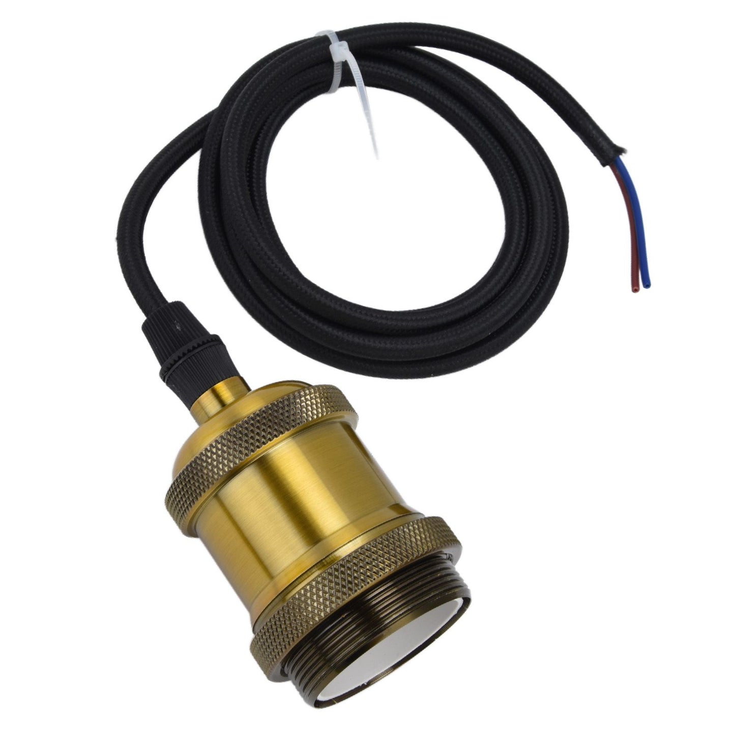 Retro Pendant Light Cord Kit Gold Hanging Plug In Lamp Socket Kit for DIY Light Fixtures V1294-YM0523-3119210201111