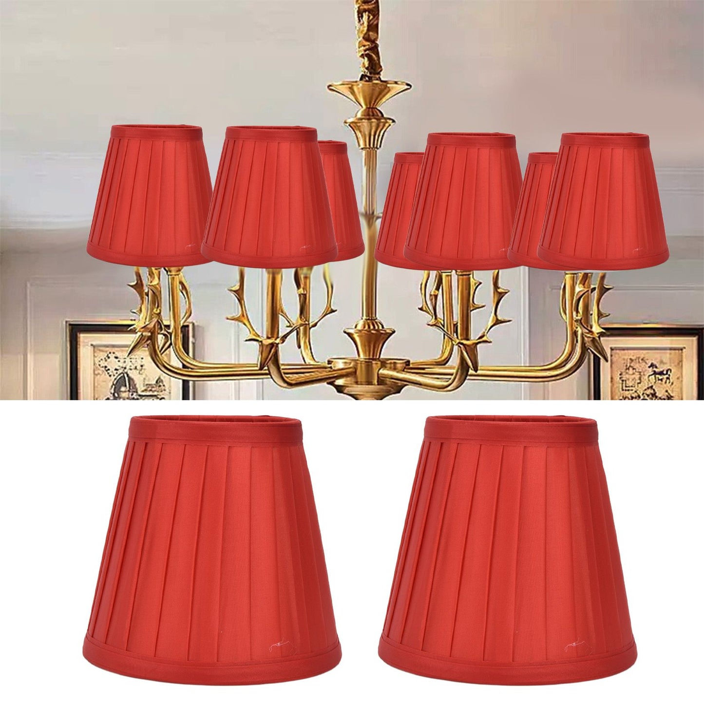 2 Pcs Double Small Lamp Shade Clip On Bulb Comfortable Material Barrel Fabric Lampshade for Table Chandelier V1294-YM0523-3119210203613