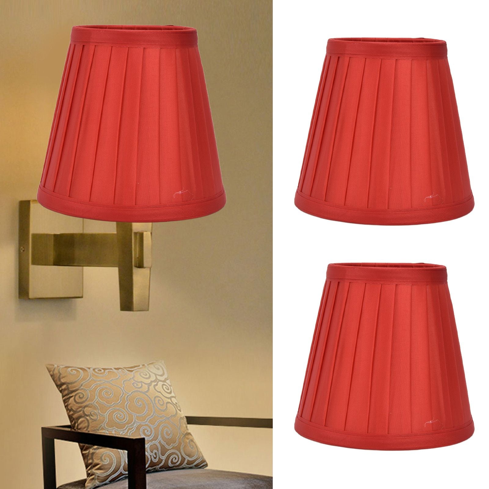 2 Pcs Double Small Lamp Shade Clip On Bulb Comfortable Material Barrel Fabric Lampshade for Table Chandelier V1294-YM0523-3119210203613