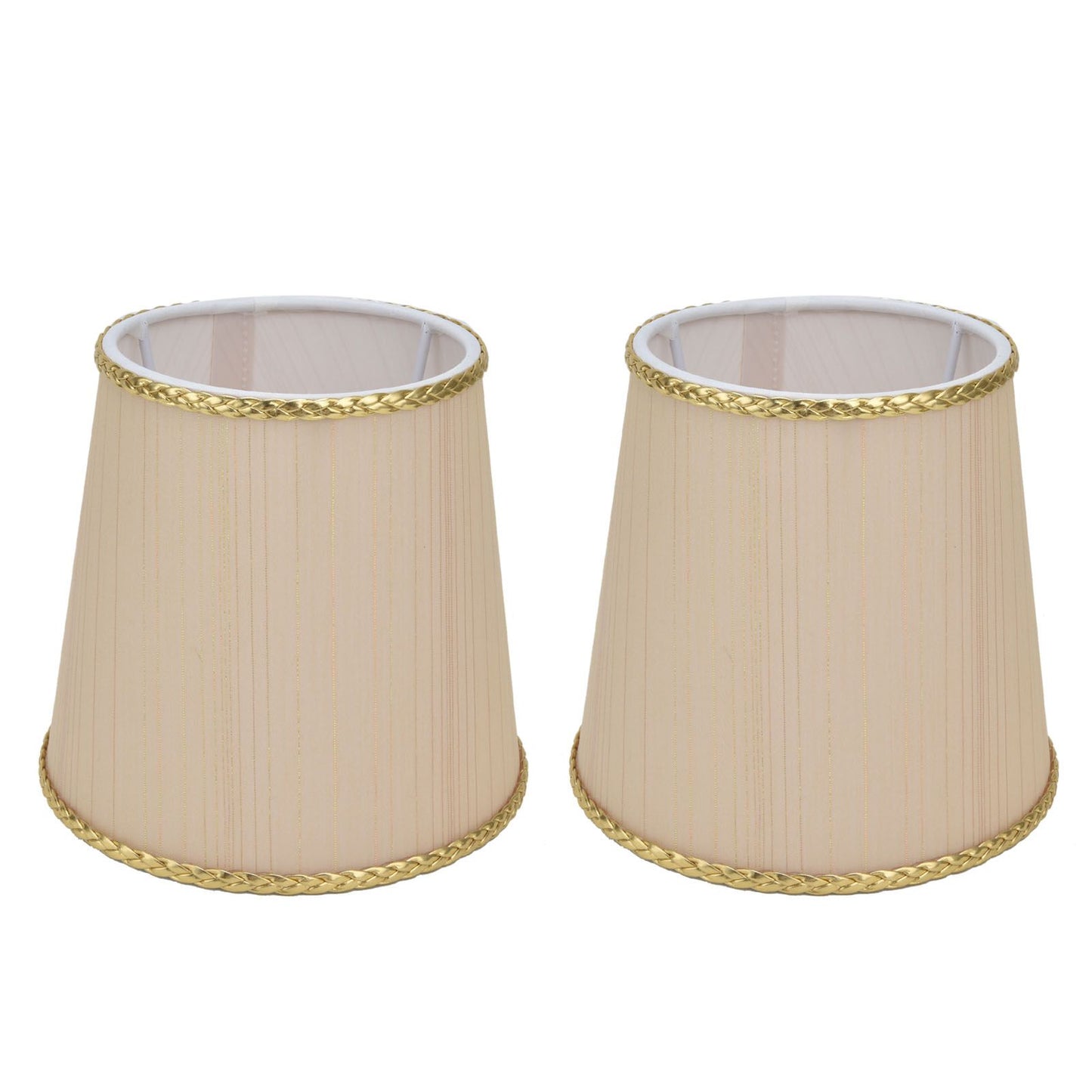 2PCS Small Lamp Shade Fabric Beige Golden Edge Lampshade for E14 Table Chandelier Wall Lamp V1294-YM0523-3119210205411