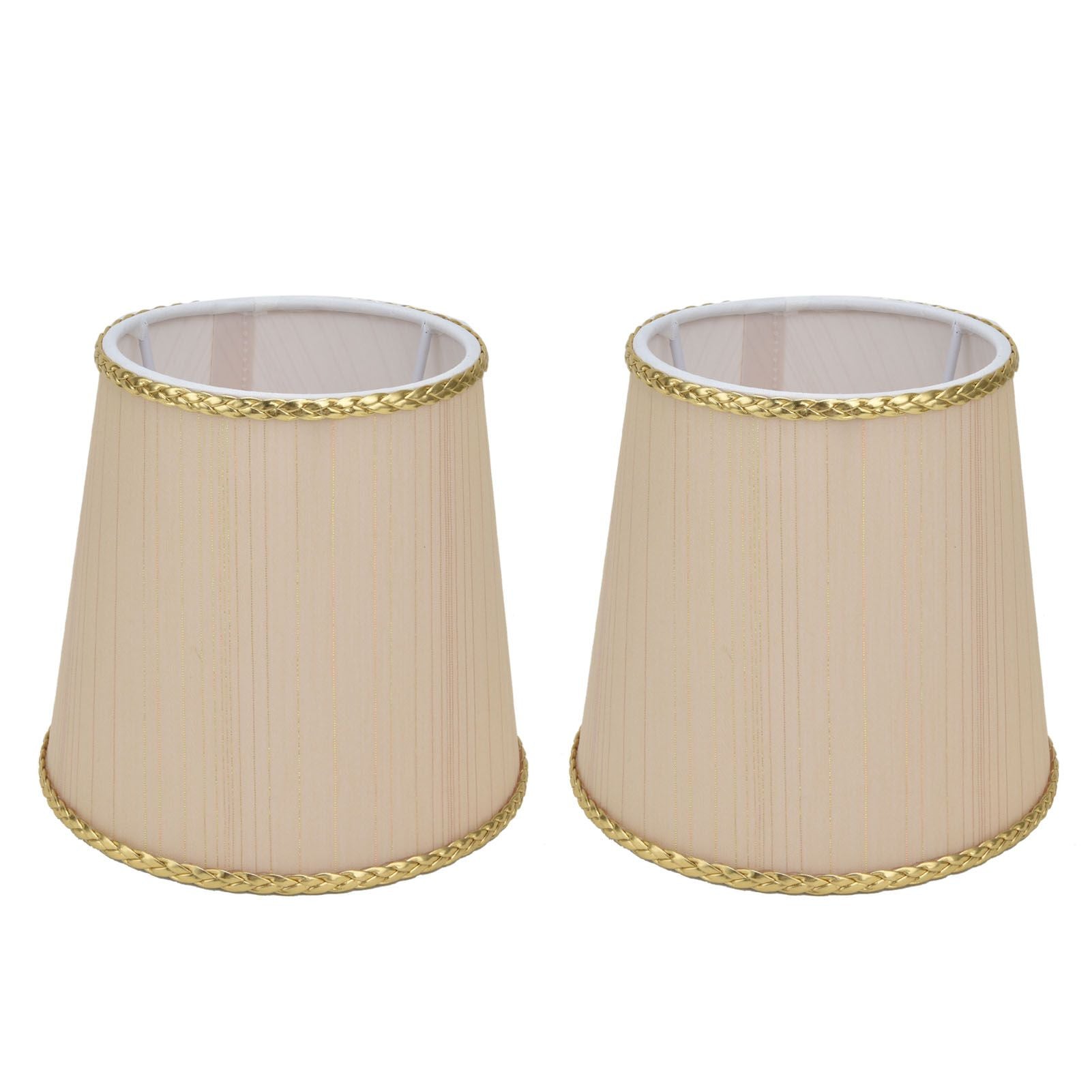 2PCS Small Lamp Shade Fabric Beige Golden Edge Lampshade for E14 Table Chandelier Wall Lamp V1294-YM0523-3119210205411