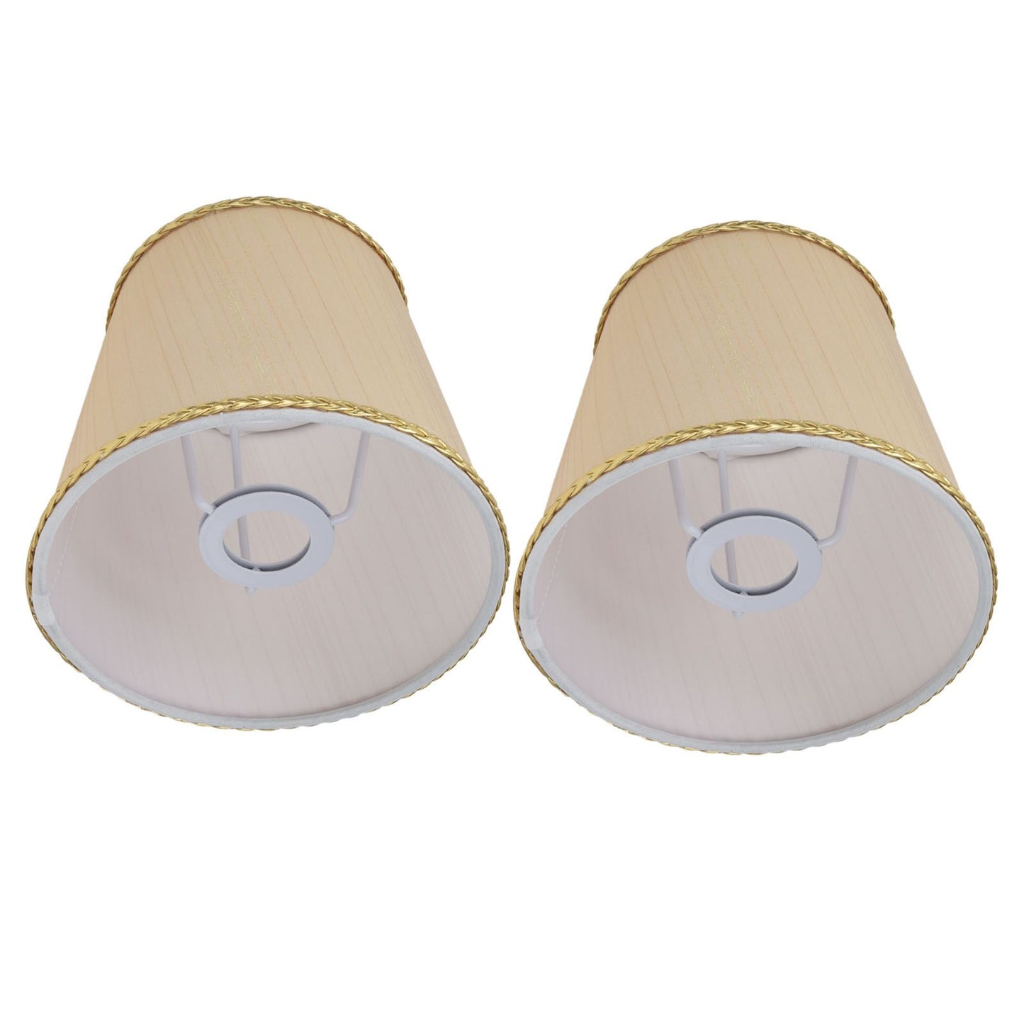 2PCS Small Lamp Shade Fabric Beige Golden Edge Lampshade for E14 Table Chandelier Wall Lamp V1294-YM0523-3119210205411
