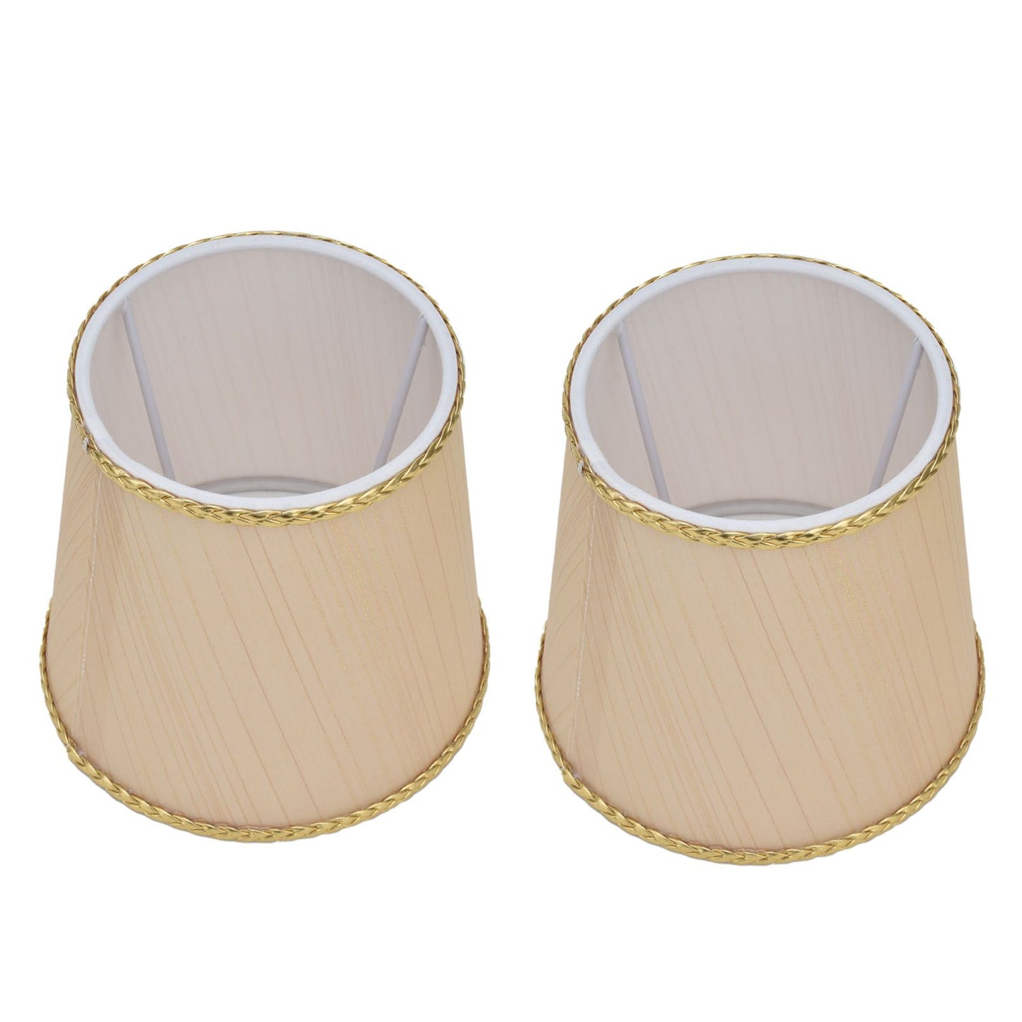 2PCS Small Lamp Shade Fabric Beige Golden Edge Lampshade for E14 Table Chandelier Wall Lamp V1294-YM0523-3119210205411