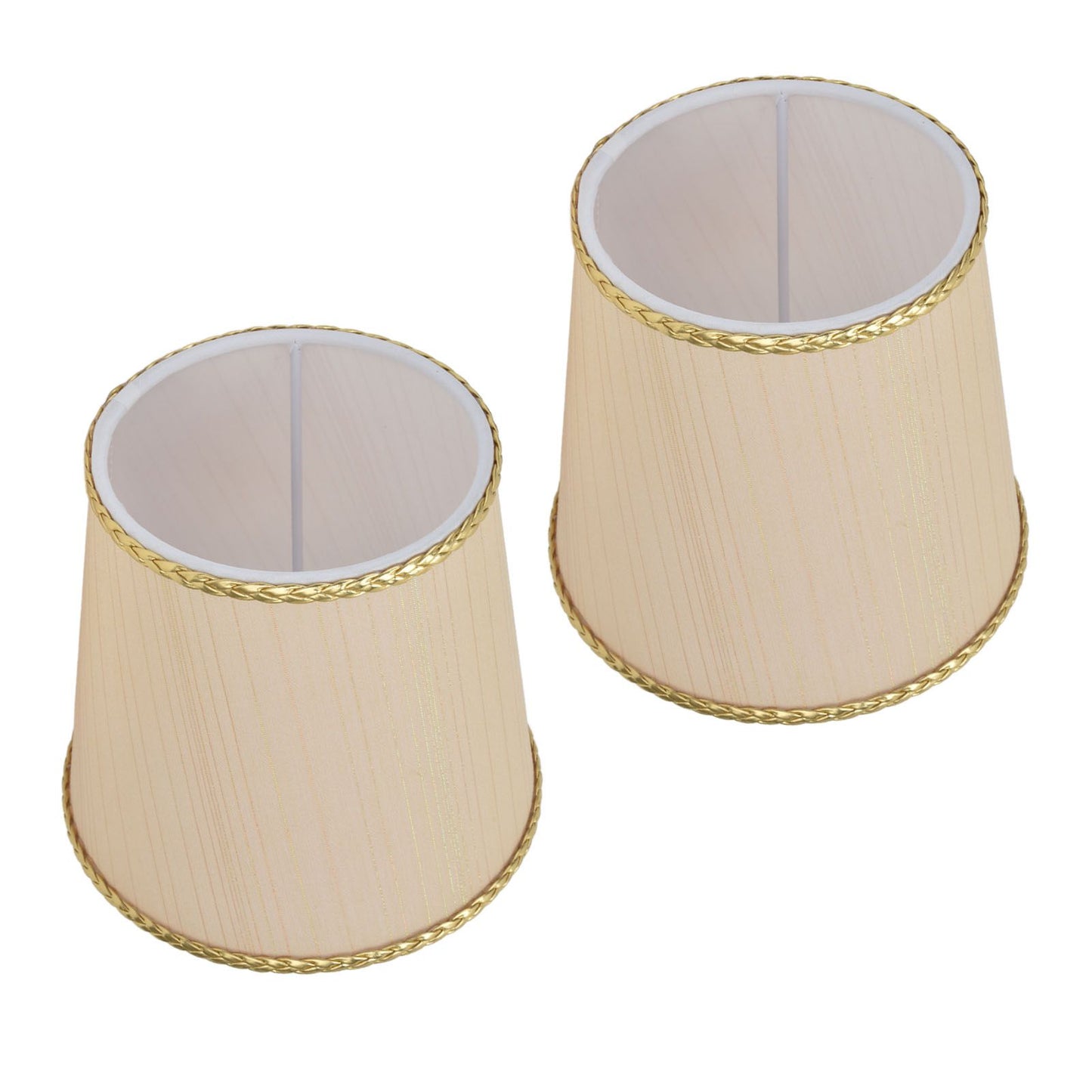 2PCS Small Lamp Shade Fabric Beige Golden Edge Lampshade for E14 Table Chandelier Wall Lamp V1294-YM0523-3119210205411