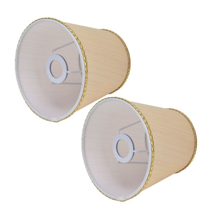 2PCS Small Lamp Shade Fabric Beige Golden Edge Lampshade for E14 Table Chandelier Wall Lamp V1294-YM0523-3119210205411