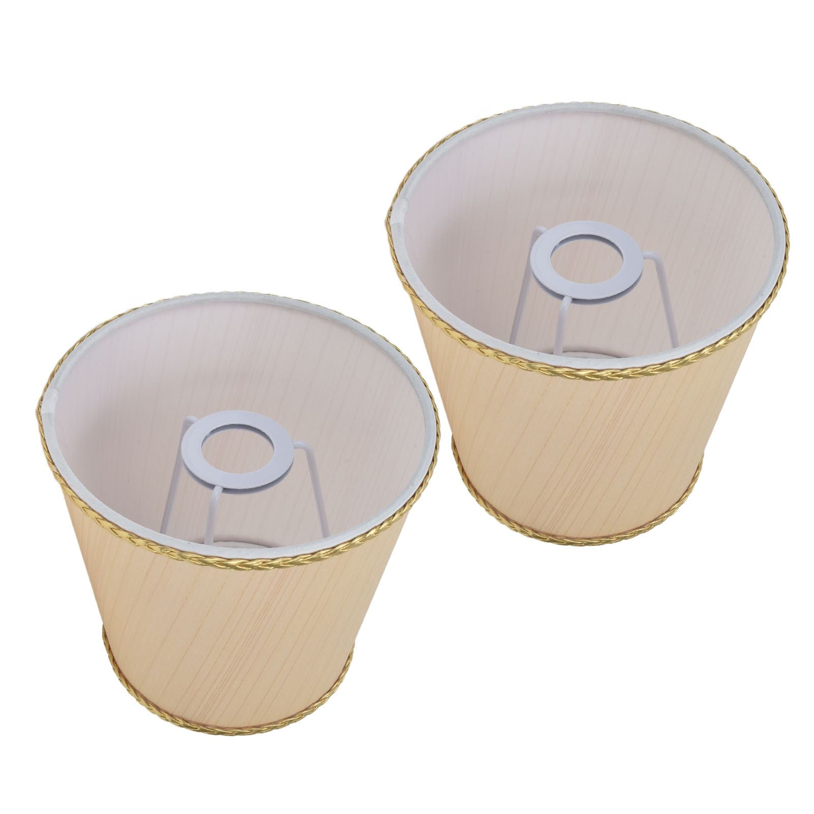 2PCS Small Lamp Shade Fabric Beige Golden Edge Lampshade for E14 Table Chandelier Wall Lamp V1294-YM0523-3119210205411