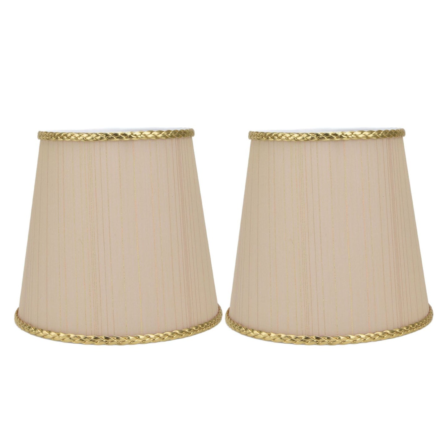 2PCS Small Lamp Shade Fabric Beige Golden Edge Lampshade for E14 Table Chandelier Wall Lamp V1294-YM0523-3119210205411