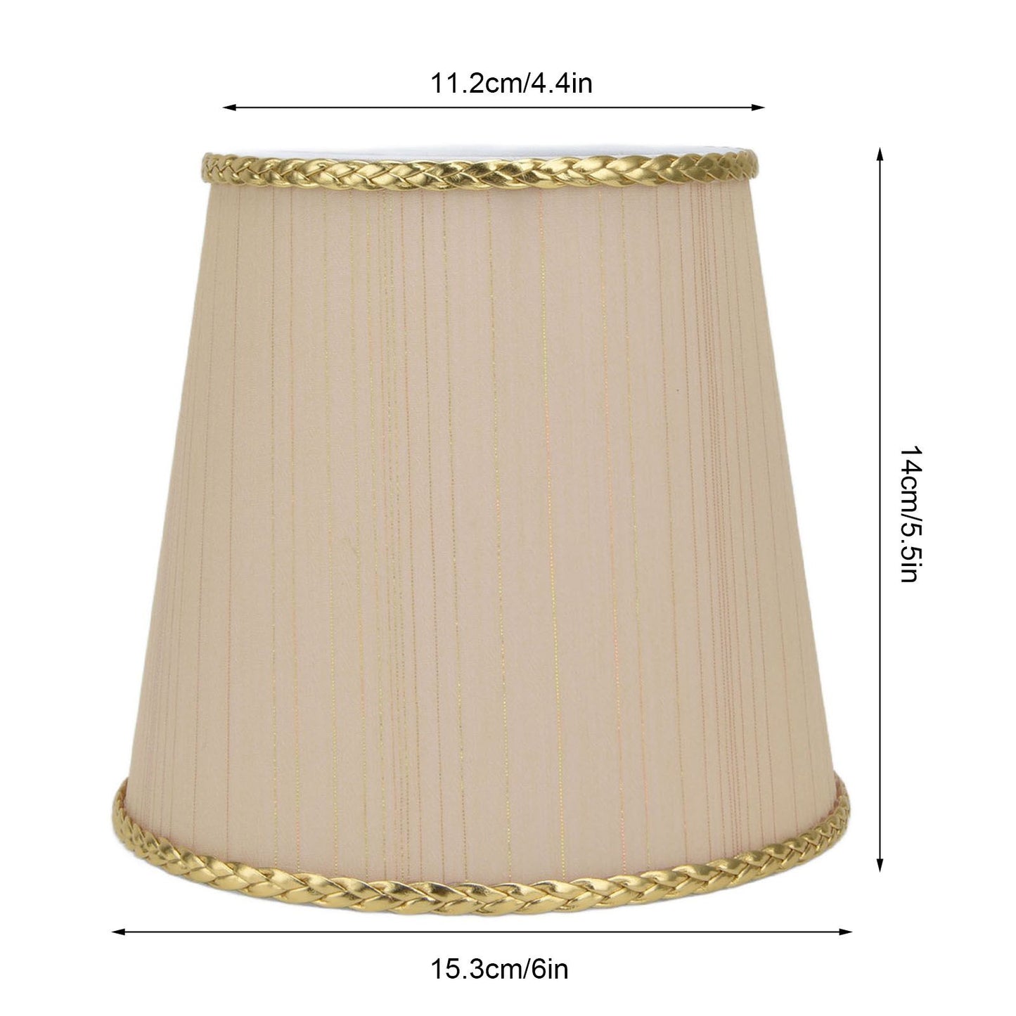 2PCS Small Lamp Shade Fabric Beige Golden Edge Lampshade for E14 Table Chandelier Wall Lamp V1294-YM0523-3119210205411