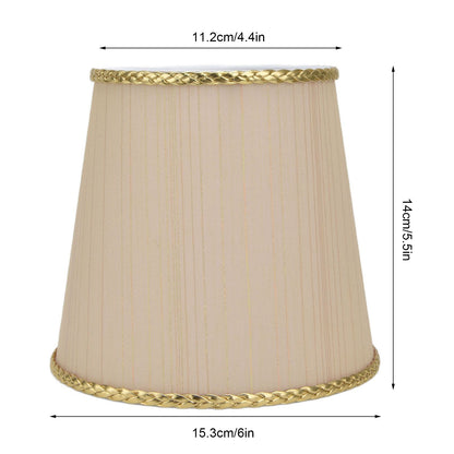 2PCS Small Lamp Shade Fabric Beige Golden Edge Lampshade for E14 Table Chandelier Wall Lamp V1294-YM0523-3119210205411