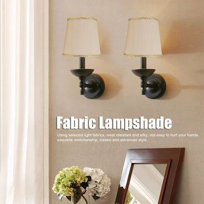 2PCS Small Lamp Shade Fabric Beige Golden Edge Lampshade for E14 Table Chandelier Wall Lamp V1294-YM0523-3119210205411