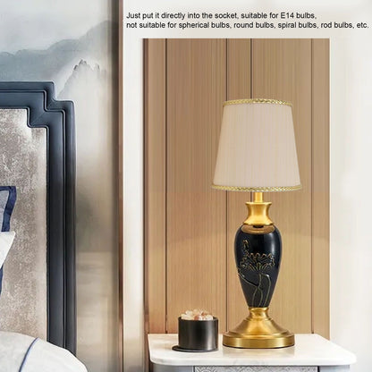 2PCS Small Lamp Shade Fabric Beige Golden Edge Lampshade for E14 Table Chandelier Wall Lamp V1294-YM0523-3119210205411