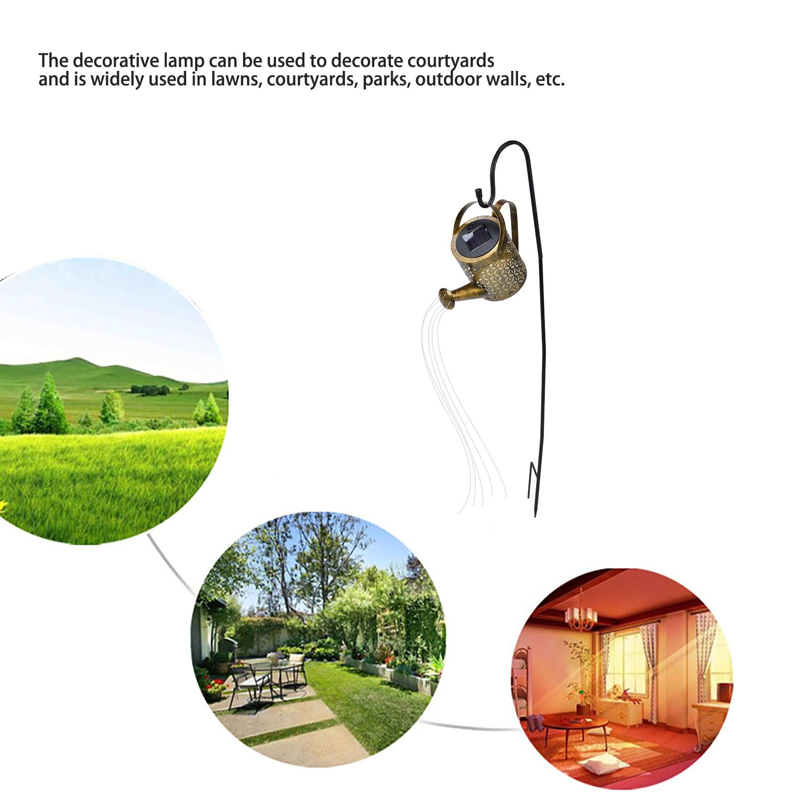 Solar Watering Can Lights Automatic Unique Rust Proof Convenient Retro Kettle Shape LanternS S Shape V1294-YM0523-3119210208313