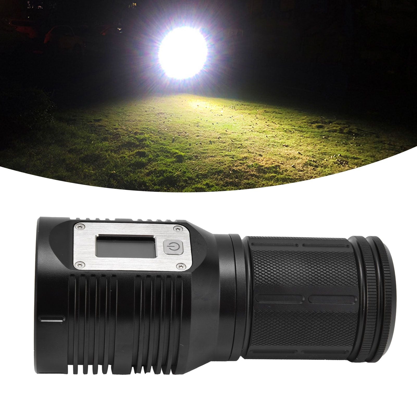 Strong Light Flashlight Digital Display Rainproof Rechargeable Flashlight for Camping Emergency Lighting Work V1294-YM0523-3119210209411