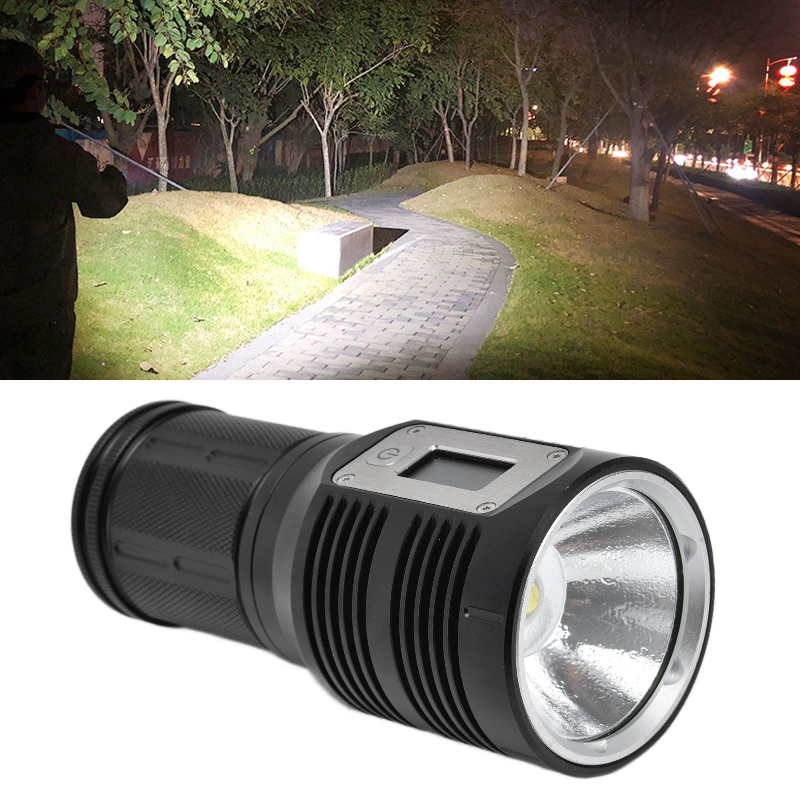 Strong Light Flashlight Digital Display Rainproof Rechargeable Flashlight for Camping Emergency Lighting Work V1294-YM0523-3119210209411