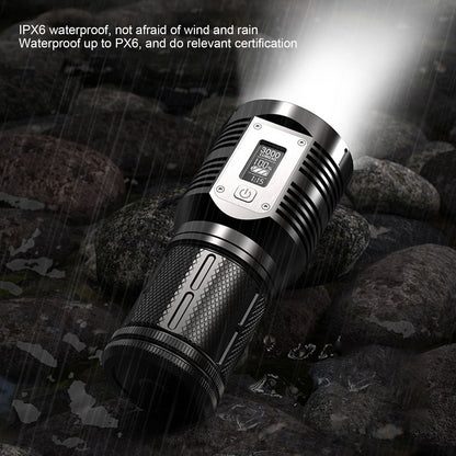 Strong Light Flashlight Digital Display Rainproof Rechargeable Flashlight for Camping Emergency Lighting Work V1294-YM0523-3119210209411