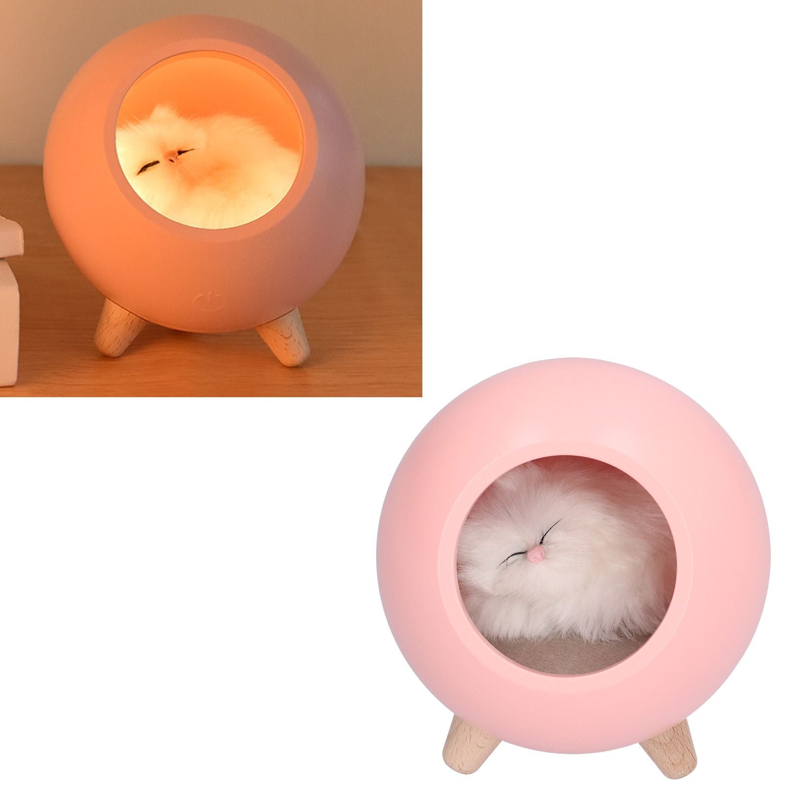 Cute Cat Touch Led Night Light with USB Cable Rechargeable Touch Dimming Cat House LED Night Light for Bedroom V1294-YM0523-3119210211411