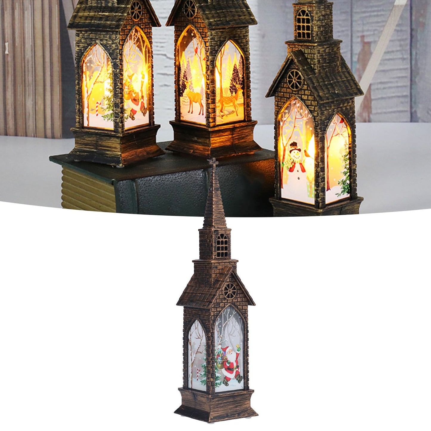 Christmas Lights Lantern Candlestick Christmas Desktop Decoration LED Small Night LightsElder V1294-YM0523-3119210223112