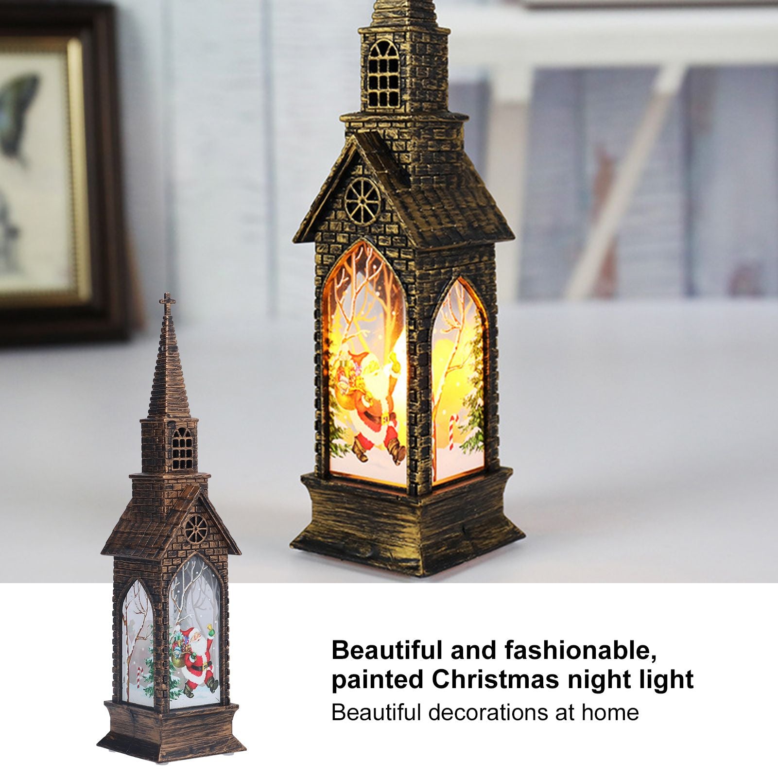 Christmas Lights Lantern Candlestick Christmas Desktop Decoration LED Small Night LightsElder V1294-YM0523-3119210223112