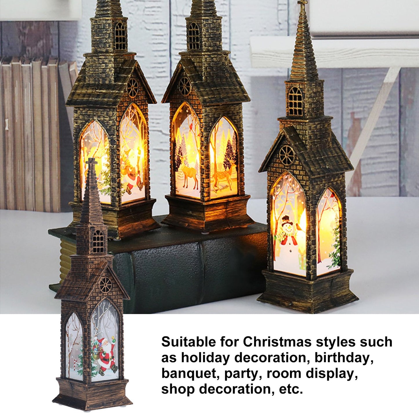 Christmas Lights Lantern Candlestick Christmas Desktop Decoration LED Small Night LightsElder V1294-YM0523-3119210223112