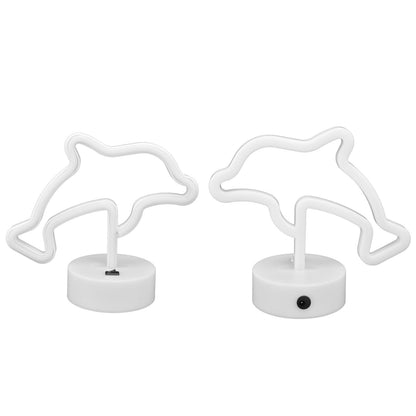 LED Dolphin Neon Light USB Or Battery Powered Unique Room Decoration Accessory with Base V1294-YM0523-3119210225511