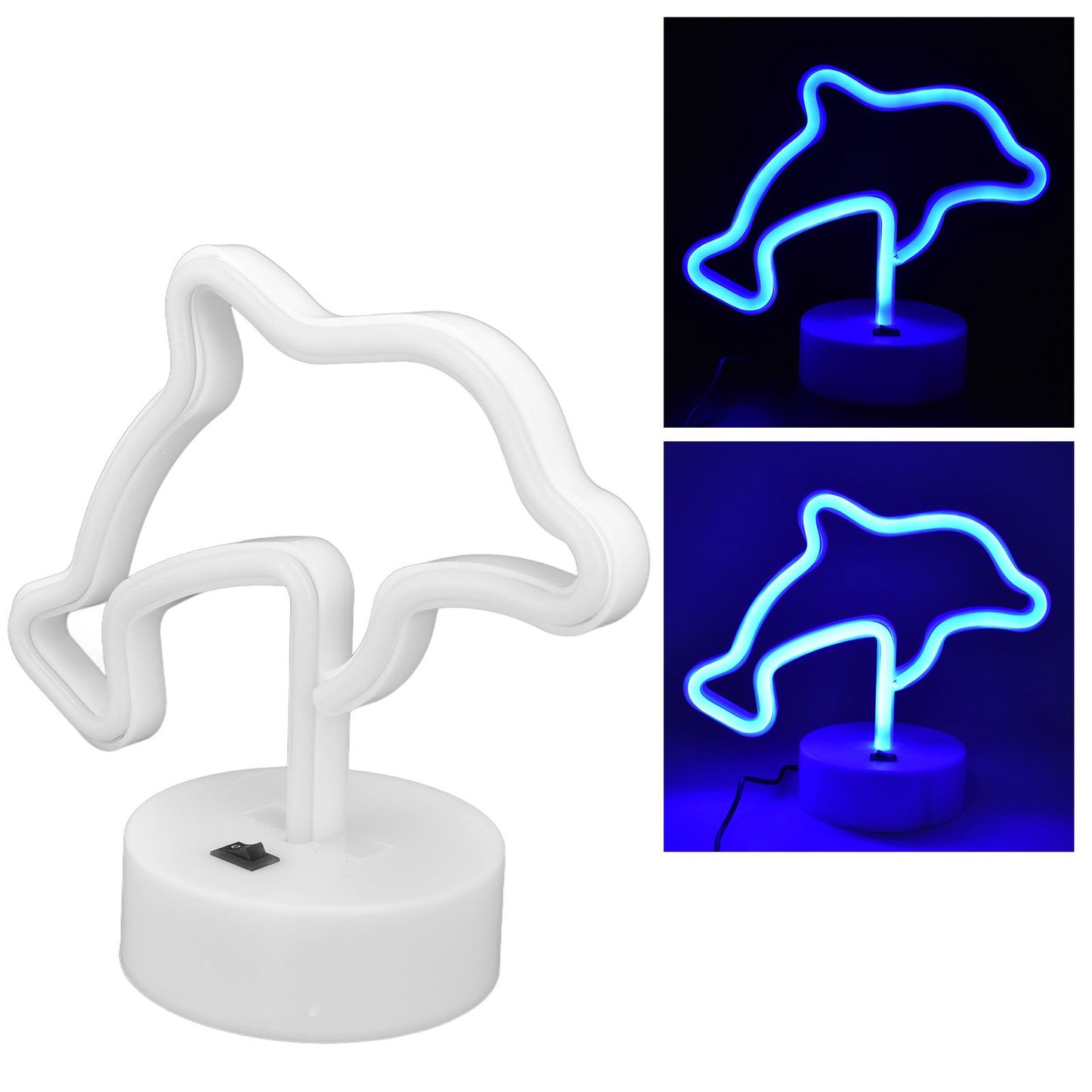 LED Dolphin Neon Light USB Or Battery Powered Unique Room Decoration Accessory with Base V1294-YM0523-3119210225511