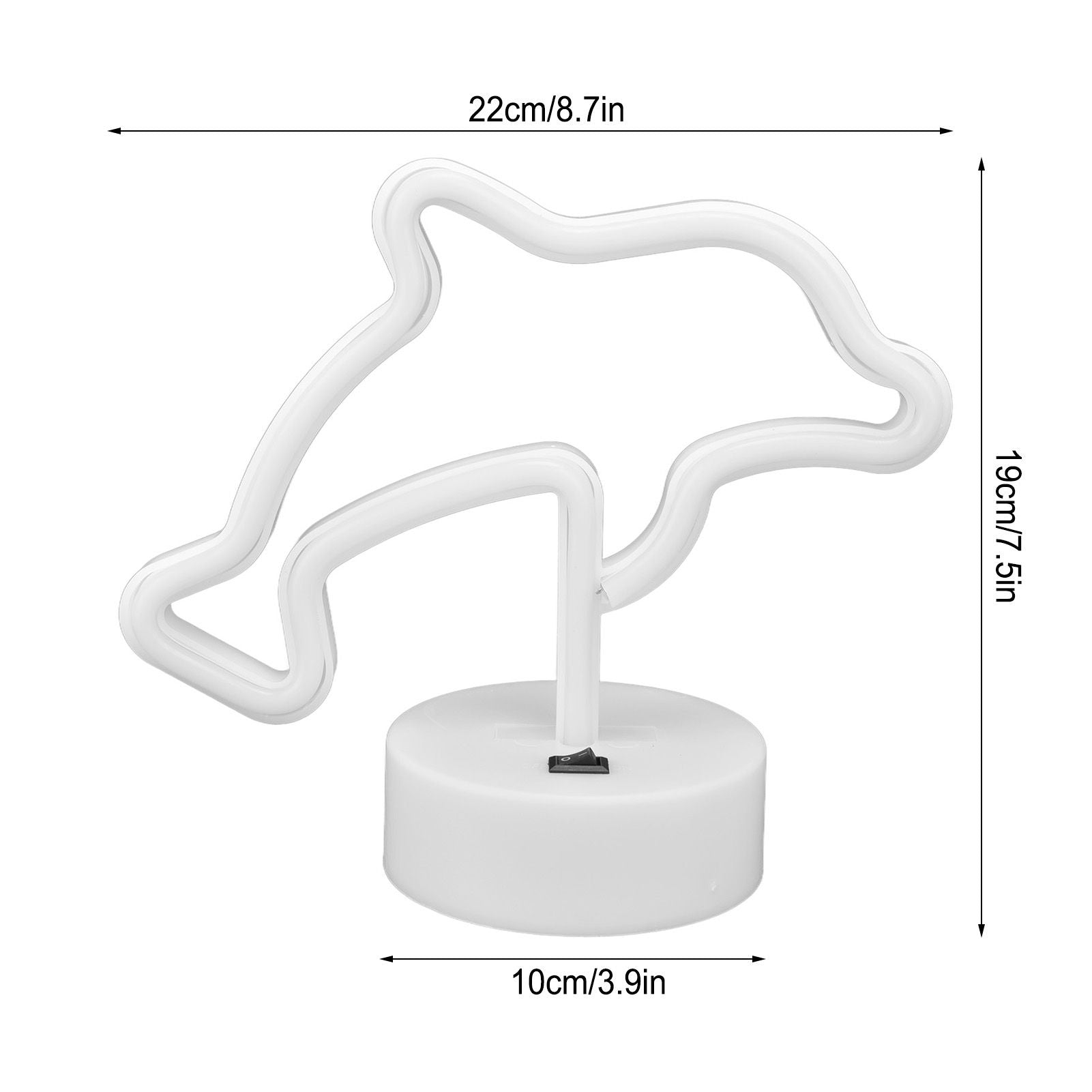 LED Dolphin Neon Light USB Or Battery Powered Unique Room Decoration Accessory with Base V1294-YM0523-3119210225511
