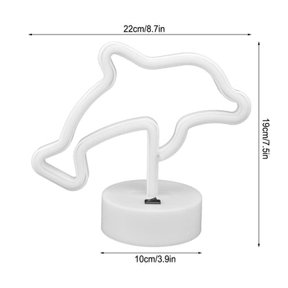 LED Dolphin Neon Light USB Or Battery Powered Unique Room Decoration Accessory with Base V1294-YM0523-3119210225511